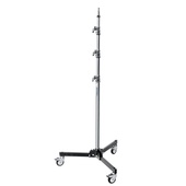 Avenger Roller 33 Folding Base Stand with Braked Wheels (Chrome/Black, 10.8')