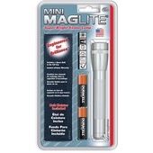 Maglite Mini Maglite 2-Cell AA Flashlight with Holster (Silver)