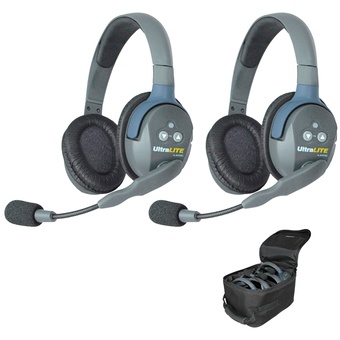 Eartec UL2D UltraLITE 2-Person Headset System with Batteries, Charger & Case (Dual-Eared)