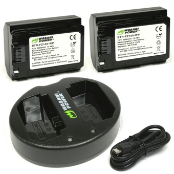 Wasabi Power Battery and Dual USB Charger for Sony FZ-100 (2-Pack)