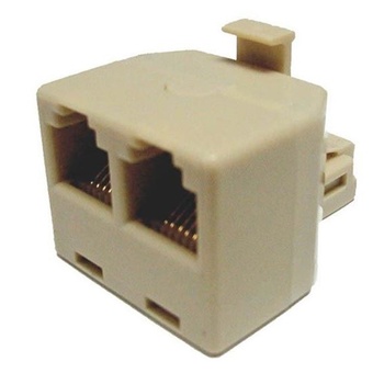 DYNAMIX RJ-11 6 Conductor Dual Adaptor (2 x Sockets/1 x Plug)