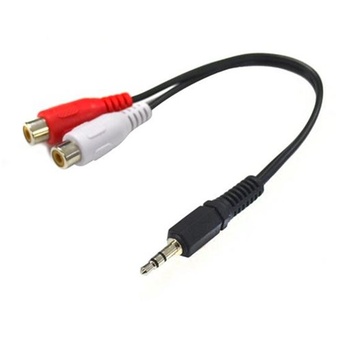 DYNAMIX Stereo 3.5mm Male to 2 RCA Female Cable (0.2m)