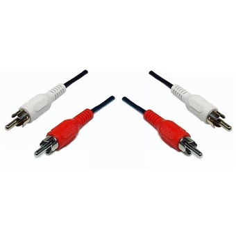 50' dual rca cable with red and white stereo audio 