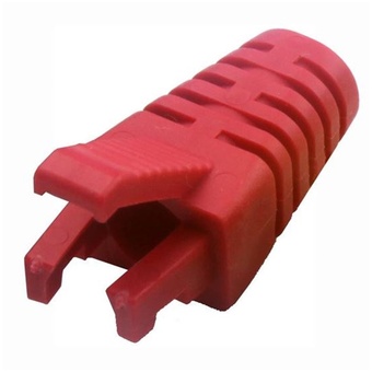 DYNAMIX RJ45 Slimline Strain Relief Boot with Clip Protector (Red, 20 Pack)