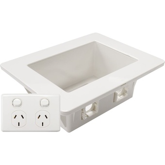 DYNAMIX Recessed Wall Box with 2-Port GPO