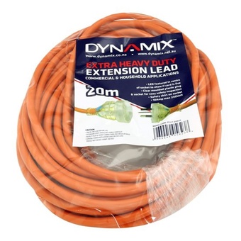 DYNAMIX Extra Heavy Duty Power Extension Lead (20m, Orange)