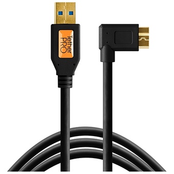 Tether Tools TetherPro USB 3.0 Type-A Male to Micro-USB Right-Angle Male Cable 4.6m (Black)
