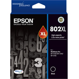 Epson 802XL High Capacity DURABrite Ultra Black Ink Cartridge