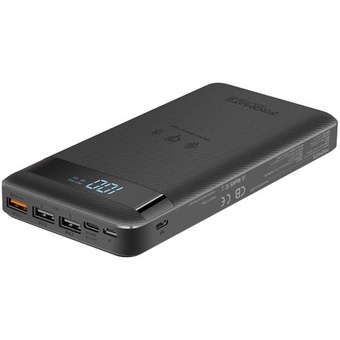 Promate Wireless Charging Power Bank with USB-C (Black)