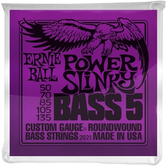 Ernie Ball Power Slinky Nickel Wound Electric Bass Strings (5-String Set, .050 - .135)