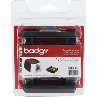 Evolis Badgy Consumable Pack for Badgy100 & Badgy200 Card Printers (100 Prints)