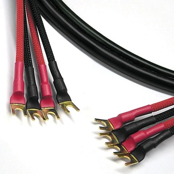 Canare 11 AWG 4S11 Bi-Wire Speaker Cable with Four Spade to Four Spade (50')