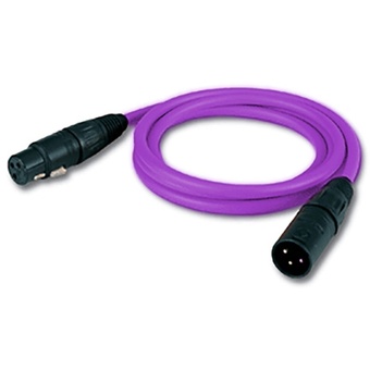Canare Starquad XLRM Cable with Neutrik Unisex XLRM/XLRF (Purple, 10')
