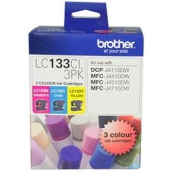 Brother LC133CL3PK CMY Colour Ink Cartridges (Triple Pack)