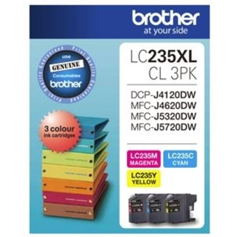 Brother LC235XLCL3PK CMY Colour High Yield Ink Cartridge (Triple Pack)