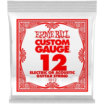 Ernie Ball .012 Plain Steel Electric or Acoustic Guitar String