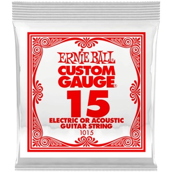 Ernie Ball .015 Plain Steel Electric or Acoustic Guitar String