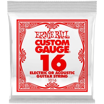 Ernie Ball .016 Plain Steel Electric or Acoustic Guitar String