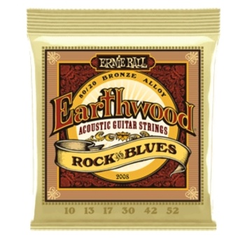Ernie Ball Earthwood Rock and Blues W/Plain G 80/20 Bronze Acoustic Guitar Strings - 10-52 Gauge