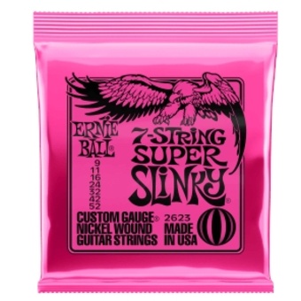 Ernie Ball Super Slinky 7-string Nickel Wound Electric Guitar Strings - 9-52 Gauge