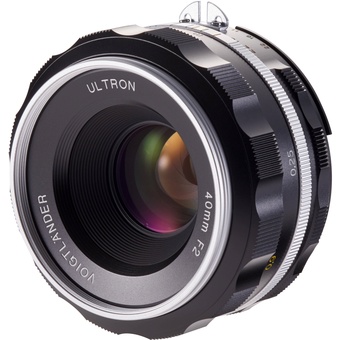 Voigtlander 40mm f/2 SL-IIS Ultron Lens Silver Nikon F