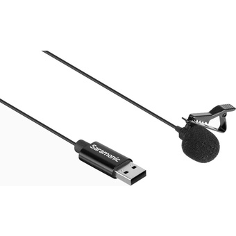 Movo LV1-USB Lavalier Microphone for Computer, Lapel Microphone for iPhone  and Android Smartphones, Lav Mic, Clip on Microphone for 3.5mm, USB