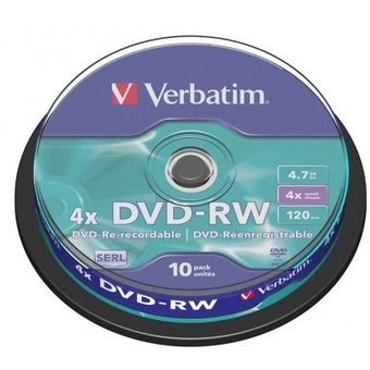 Verbatim DVD-RW 4.7GB 4x 10 Pack on Spindle