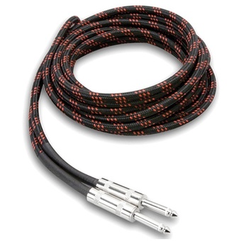 Hosa 3GT Cloth Guitar Cable (Black/Red 5.5m)