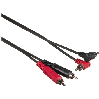 Hosa 2 RCA Straight Male to 2 RCA Angled Male Dual Audio Cable (1m)