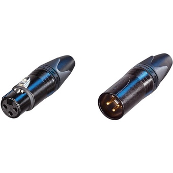 Neutrik XX Series Male and Female XLR Connectors Kit (Black Housing/Gold Contacts)