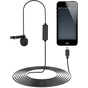 Comica Audio V01SP(MI) Lavalier Lightning Microphone (Black, 2.5m)