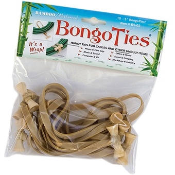 BongoTies Elastic Cable Ties (Natural, 10 Pack, 12.7cm)