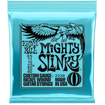 Ernie Ball Mighty Slinky Nickel Wound Electric Guitar Strings (8.5-40 Gauge)