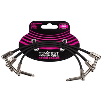 Ernie Ball 15.2cm Flat Ribbon Patch Cable (3-Pack)