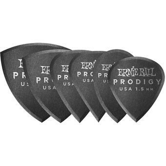 Ernie Ball Prodigy Guitar Pick Black Multi-Pack - 1.5mm (6-Pack)