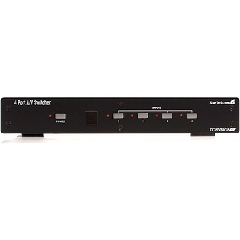 StarTech VS410RVGAA 4-Port VGA Video/Audio Switch with RS232 Control (Black)