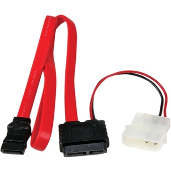 StarTech Slimline SATA to SATA with LP4 Power Cable Adapter (Red, 50.8cm)