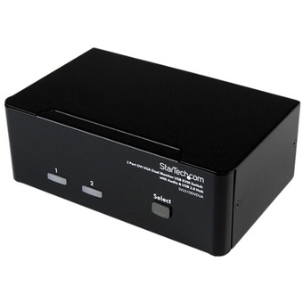 StarTech 2-Port DVI+VGA Dual Monitor KVM Switch with Audio & USB 2.0 Hub