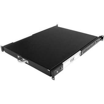 StarTech SLIDESHELFD 1 RU Sliding Server-Rack-Cabinet Shelf (55.8cm Deep, Black)