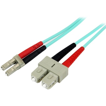 StarTech Fiber Optic Cable 10 Gb - Multimode Duplex 50/125 - LSZH - LC/SC (2m, Aqua)