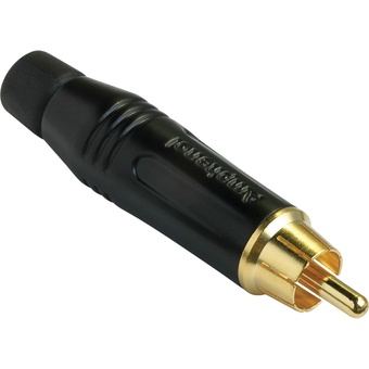 Amphenol AC Series RCA Male Cable Connector with Diecast Shell (Black)