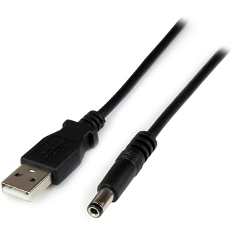 StarTech USB to 5.5mm Type-N Barrel Power Cable for 5 VDC Devices (1m)