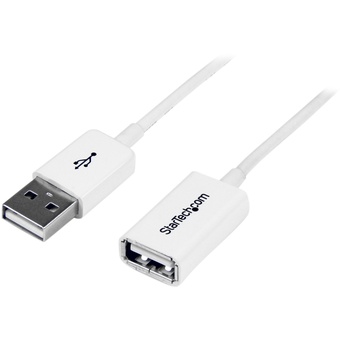 StarTech USB-A to USB-A M/F Extension Cable - USB 2.0 (White, 3m)