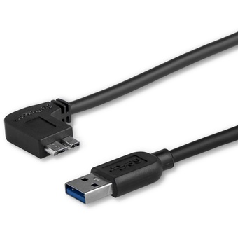 StarTech Slim Micro USB 3.0 Cable - M/M Left Angle (0.5m)