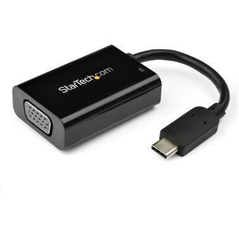 StarTech USB C to VGA Adapter with Power Delivery (Black)