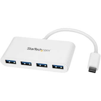 StarTech 4 Port USB C Hub - C to A - USB 3.0 Hub (White)
