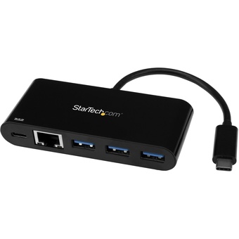 StarTech 3 Port USB C Hub w/ GbE & PD - USB 3.0