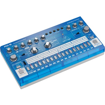 Behringer Rhythm Designer RD-6 Analog Drum Machine with 64-Step Sequencer (Blue Translucent)