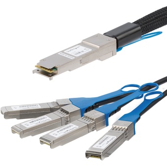 StarTech QSFP+ MSA Uncoded Compatible Breakout Cable QSFP+ to 4 SFP+ (1m)