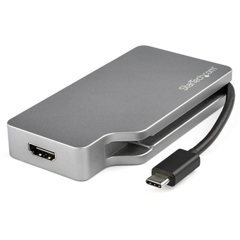 StarTech USB C Multiport Video Adapter with HDMI, VGA, Mini DisplayPort (Space Gray Aluminium)